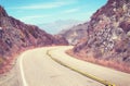 Retro toned picture of scenic Pacific Coast Highway, California, USA Royalty Free Stock Photo