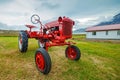 Retro Tractor On The Iceland Royalty Free Stock Photo