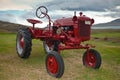 Retro Tractor on the Iceland field Royalty Free Stock Photo