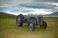 Retro Tractor on the Iceland field Royalty Free Stock Photo