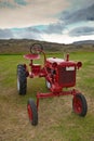 Retro Tractor on the Iceland field