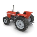 Retro Tractor on white. 3D illustration