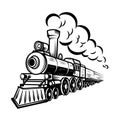 Retro Train Illustration Isolated On White Background. Design Element For Logo, Label, Emblem, Sign.