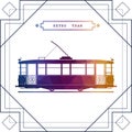 Retro tram car icon