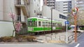 Retro tram exposed near some department in Ueno district, Tokyo