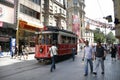 Retro tram on Istiklal Caddesi. Istanbul