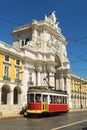 Retro tram on the streets of Lisbon Royalty Free Stock Photo