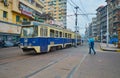 Retro trams in Alexandria, Egypt