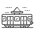 Retro tramway icon, outline style