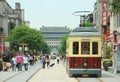 Retro tramway on Qianmen street in Beijing