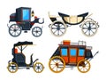 Retro transport carriage. Vector pictures of carriages
