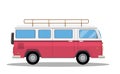 Retro travel van icon. Royalty Free Stock Photo