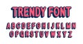 Retro trendy font with shadow