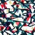 Retro triangle seamless pattern grunge effect Royalty Free Stock Photo