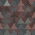 Retro triangles seamless pattern with cloth effect