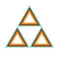 Retro triforce geometric triangle symbol