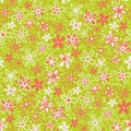 Retro tropical ditsy scribbled doodle flower vector seamless pattern background. Dense millefleur style hand drawn Royalty Free Stock Photo