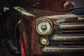 Retro truck closeup with headlamp