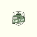 Retro truck logo tenplate vector. Farm truck logo Royalty Free Stock Photo