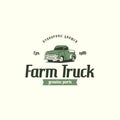 Retro truck logo tenplate vector. Farm truck logo Royalty Free Stock Photo