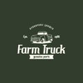 Retro truck logo tenplate vector. Farm truck logo Royalty Free Stock Photo