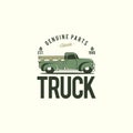 Retro truck logo tenplate vector. Farm truck logo Royalty Free Stock Photo