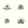 Retro truck logo tenplate vector. Farm truck logo Royalty Free Stock Photo