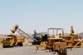 Retro truck, tools and equipment for opal mining, South Australia Royalty Free Stock Photo