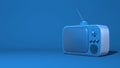 Retro tv with antenna. Illustration in cartoon style, toy. Stylish minimal abstract horizontal scene, place for text. Trendy