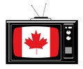 Retro Tv with Canada flag