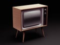 Retro TV with Clipping Path Royalty Free Stock Photo
