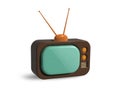 Retro TV 3d model render on white background isolated Royalty Free Stock Photo
