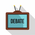 Retro TV with Debate word on the screen icon