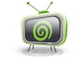 retro tv with dreamstime logo Royalty Free Stock Photo