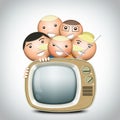 Retro TV and funny family