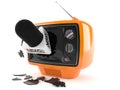 Retro TV with microphone news