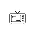 Retro tv screen vector icon in flat style. Old television illustration on white isolated background. Tv display business concept Royalty Free Stock Photo