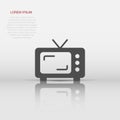 Retro tv screen vector icon in flat style. Old television illustration on white isolated background. Tv display business concept Royalty Free Stock Photo