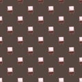 Retro tv seamless doodle pattern in cartoon technology print. Dark brown background. Abstract artwork