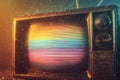Retro TV Static Poster Ai illustration Royalty Free Stock Photo