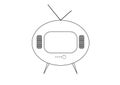 Retro tv vector drawing. Flat style vector. Television icon, symbol isolated on white background, surface.