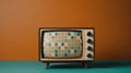 Retro TV on vibrant pastel color background, a nostalgic touch to modern minimalism