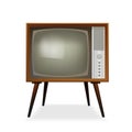 Retro TV. Vintage TV. Old TV Set. Vector Illustration. Isolated On White Background. Royalty Free Stock Photo