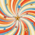 Retro twirl stripped background with stars Royalty Free Stock Photo