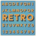 Retro type font, vintage typography .