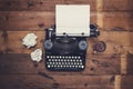 Retro typewriter desk Royalty Free Stock Photo