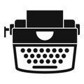 Retro typewriter icon, simple style