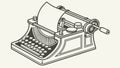 Retro Typewriter Illustration Ã¢â¬\' Old-Fashioned Office Gear, vector design Generative AI Royalty Free Stock Photo