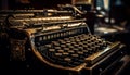 Retro typewriter keyboard, close up of metallic typebars for nostalgic author generated by AI Royalty Free Stock Photo