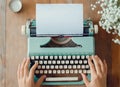 Retro typewriter paper notebook as a symbol of creativity. Royalty Free Stock Photo